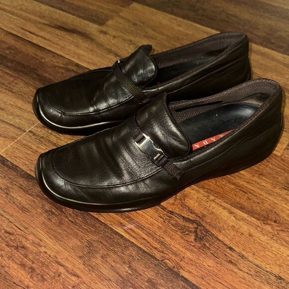 Prada Men's Black Leather Loafers - Picture 7 of 14